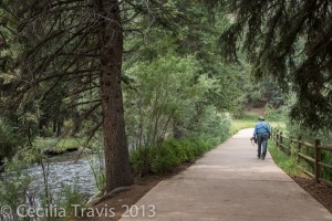 Wheelchair accessible easy hiking Pine Lake Trail at Pine Valley Ranch, Jefferson County Open Space CO