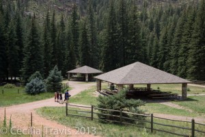 Accessible paths and picnic shelters at Pine Valley Ranch Park, Jefferson Co. Open Space.