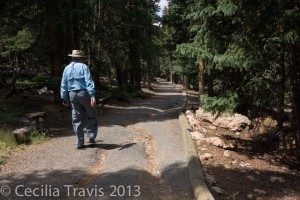 Eroded part of mostly accessible Echo Lake Trail, CO