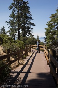 Wheelchair accessible interpretive nature trail at Sand Harbor - Lake Tahoe Nevada State Park NV