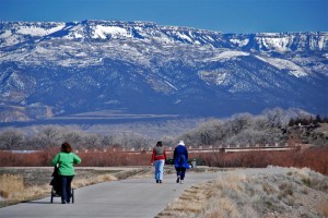 Paved wheelchair accessible Colorado Riverfront Trail, Grand Junction, Colorado