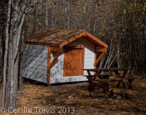 Wooden tent designed for use from wheelchairs, Wilderness on Wheels, CO