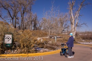 Wheelchair accessible paved Mary Carter Greenway at South Platte Park