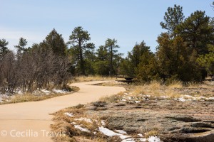 Wheelchair accessible paved Canyon View Trail, Castlewood Canyon State Park, CO