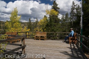 Overlook from ADA wheelchair accessible boardwalk at Wilderness On Wheels, CO